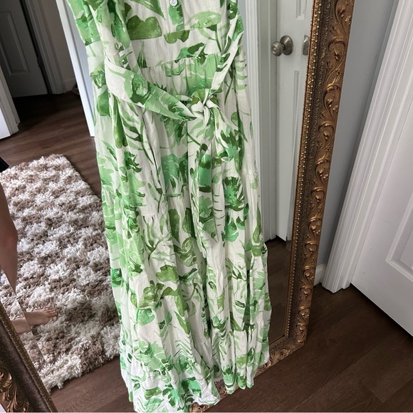 Avara Boutique TCEC Elegant Floral Maxi Dress PALM BREEZE DRESS IN GREEN Linda - Picture 4 of 9